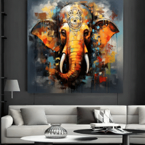 Abstract Ganesha Painting - Image 2