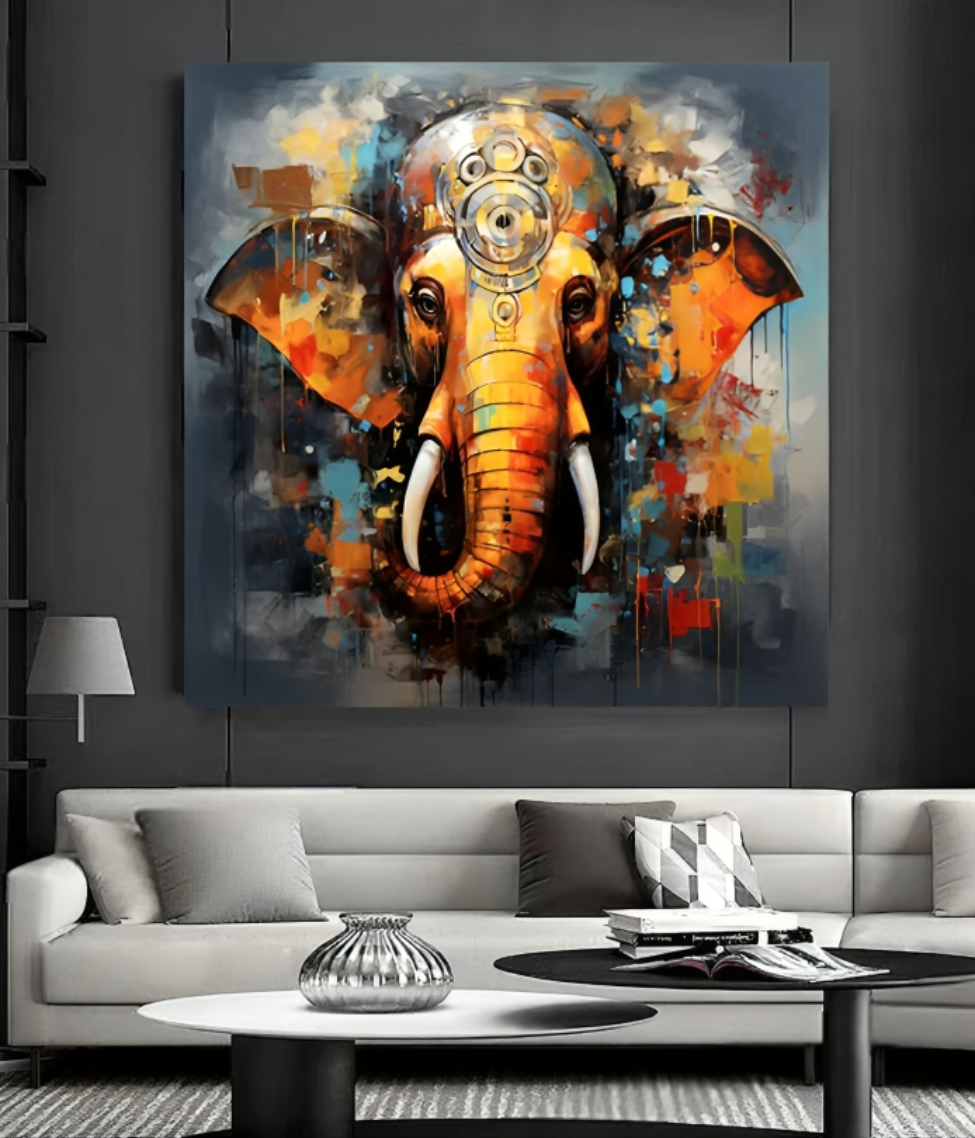 Abstract Ganesha Painting - Image 2