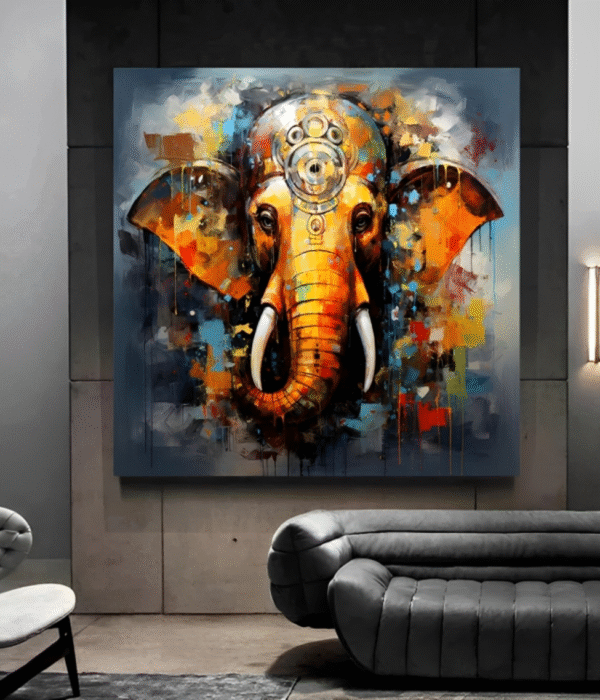 Abstract Ganesha Painting - Image 1